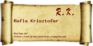 Refle Krisztofer névjegykártya